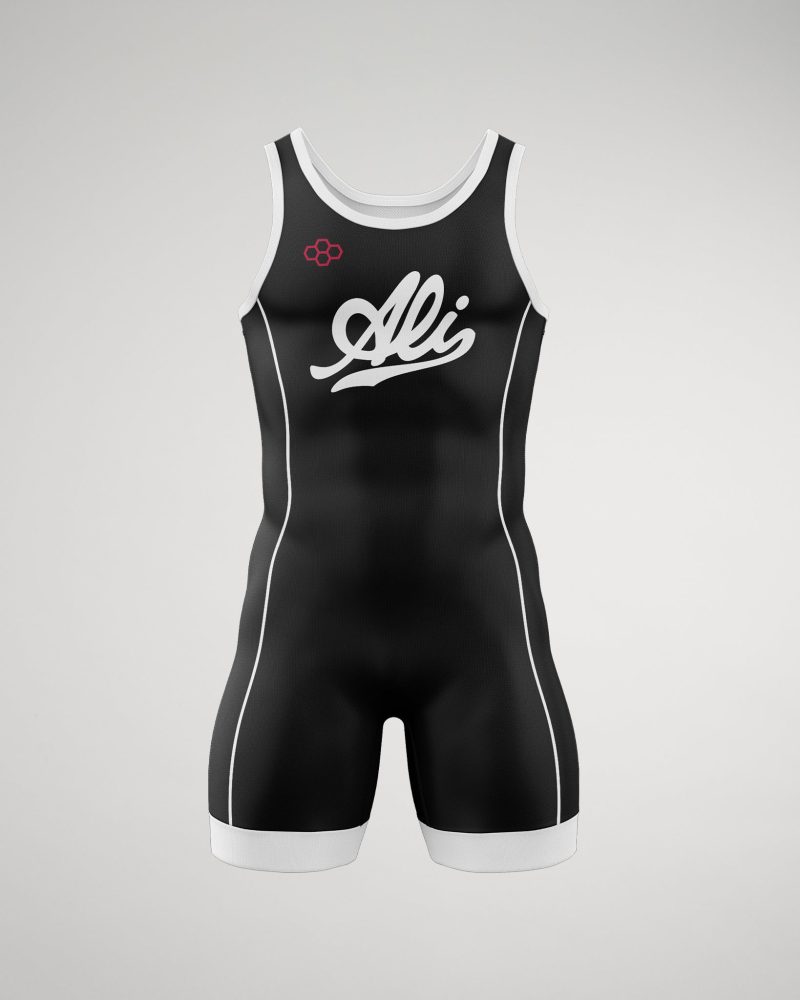 ALIGOAT BLACK YOUTH MSINGLET Mockup FRONT Y RUDSN1036 Black 001