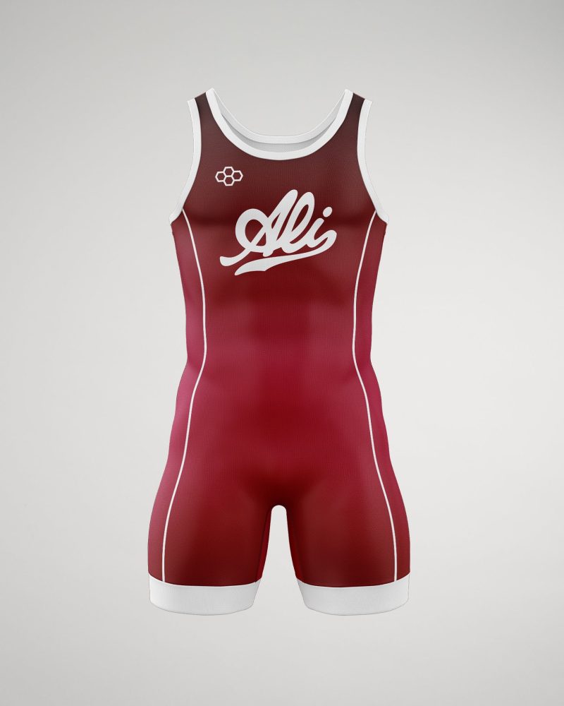 ALIGOAT BLACK YOUTH MSINGLET Mockup FRONT Y RUDSN1036 Red 001