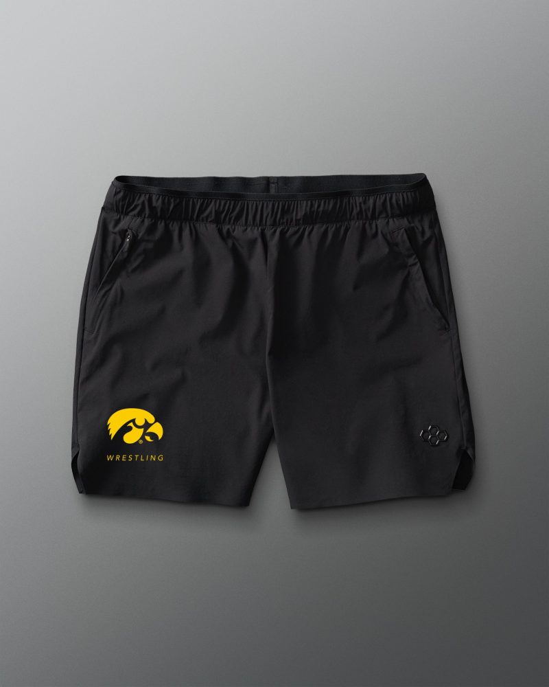 CIASH1013 Iowa Hawkeyes Wrestling Performance Shorts Black 0001