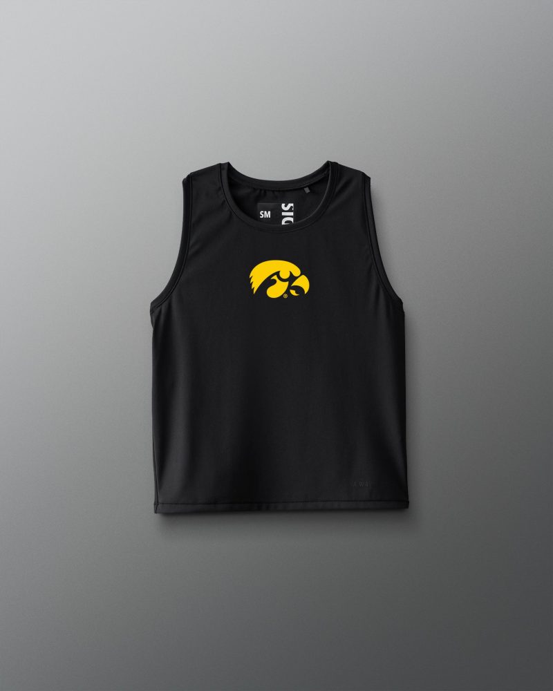 CIATK1010 Iowa Hawkeyes COOL FEEL Womens Crop Tank Black 0001