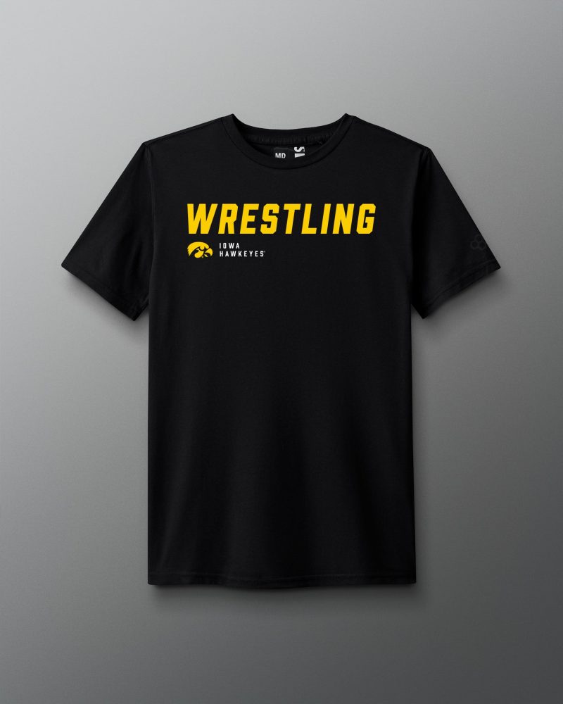 CIATS1013 Iowa Hawkeyes Wrestling Slanted T Shirt Black 0001