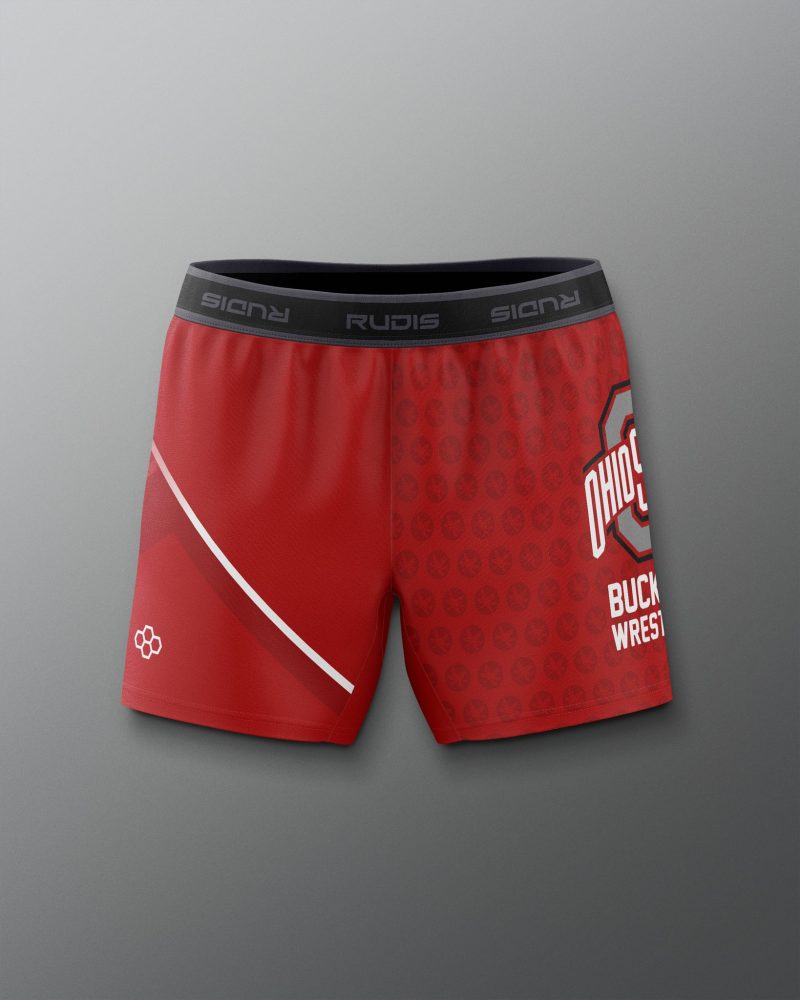 COHSH1019 Ohio State Womens Sublimated Shorts Red 0001