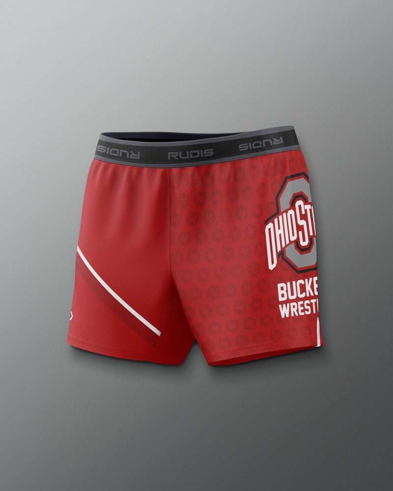 COHSH1019 Ohio State Womens Sublimated Shorts Red 0004