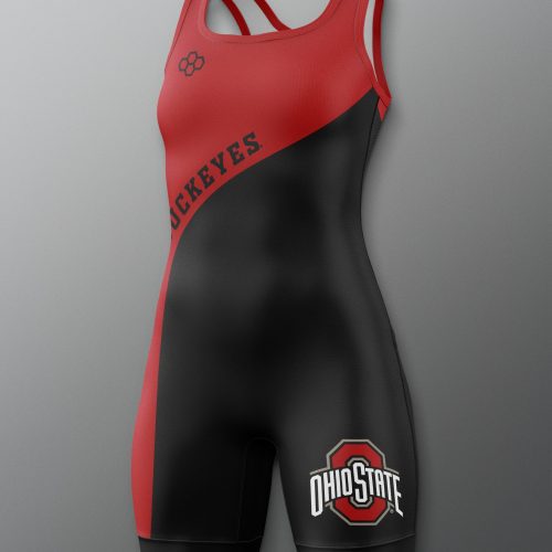 COHSN1020 Buckeyes Throwback Women s Singlet Red Black 0001