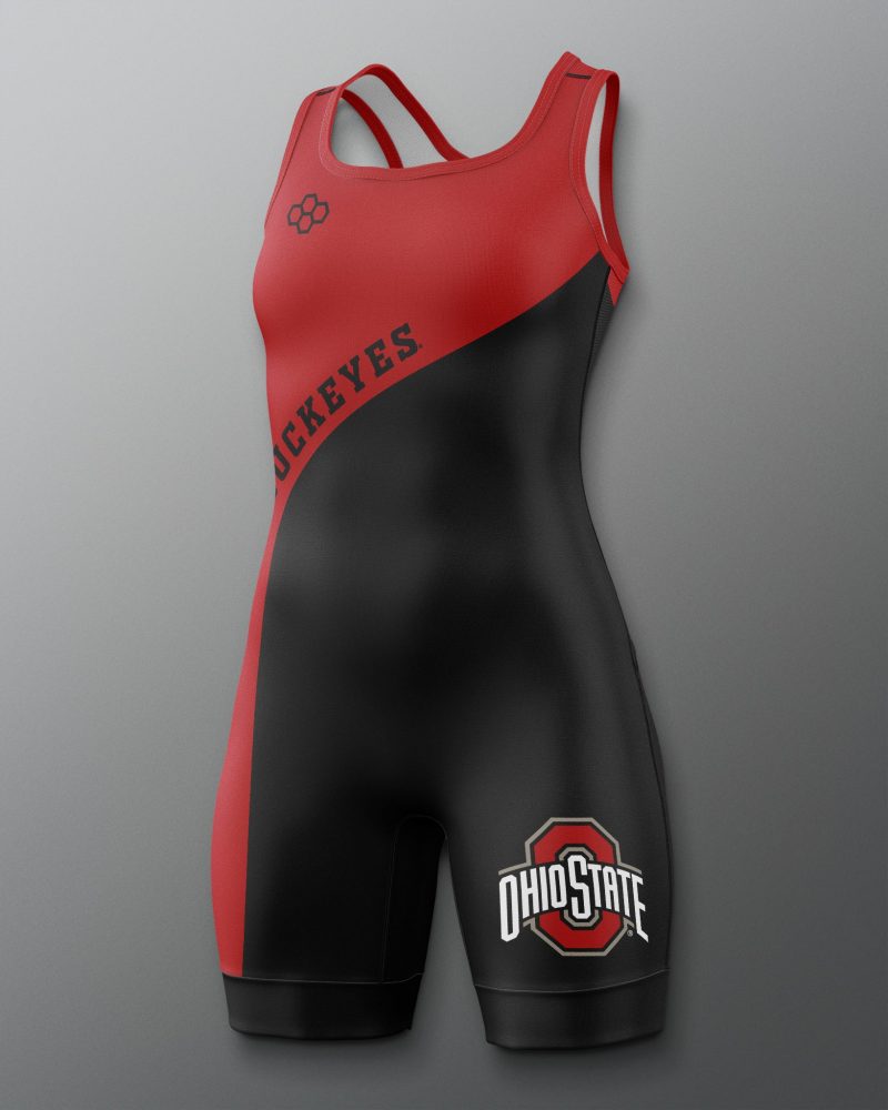 COHSN1020 Buckeyes Throwback Women s Singlet Red Black 0001