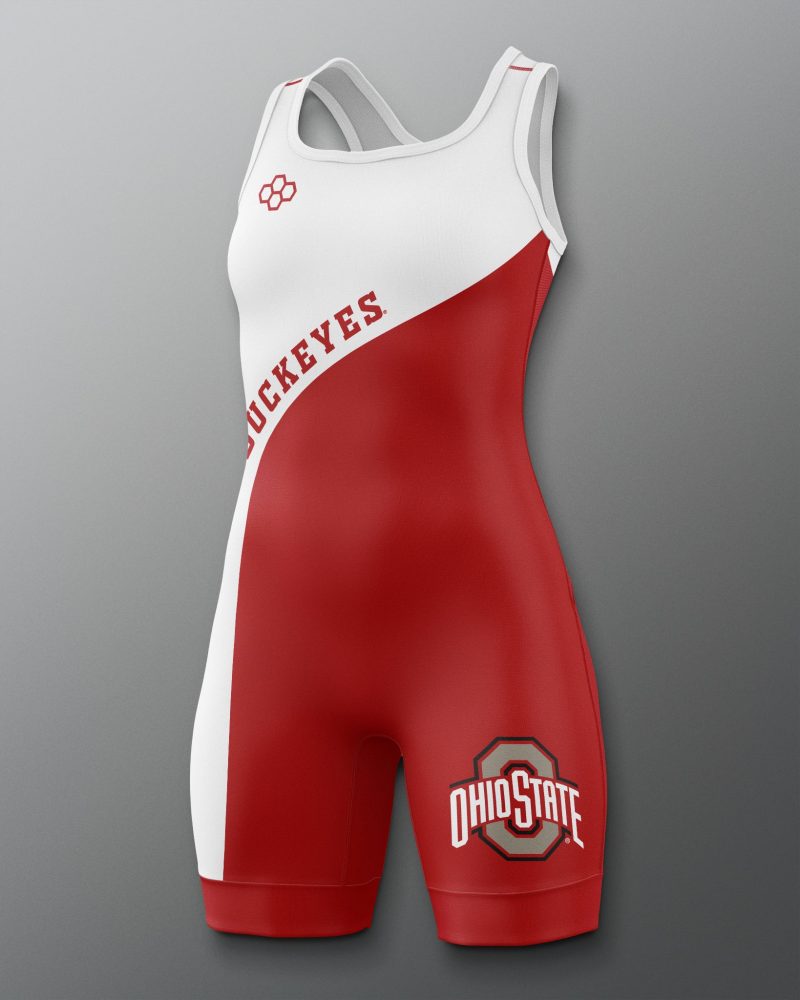 COHSN1020 Buckeyes Throwback Women s Singlet Red White 0001