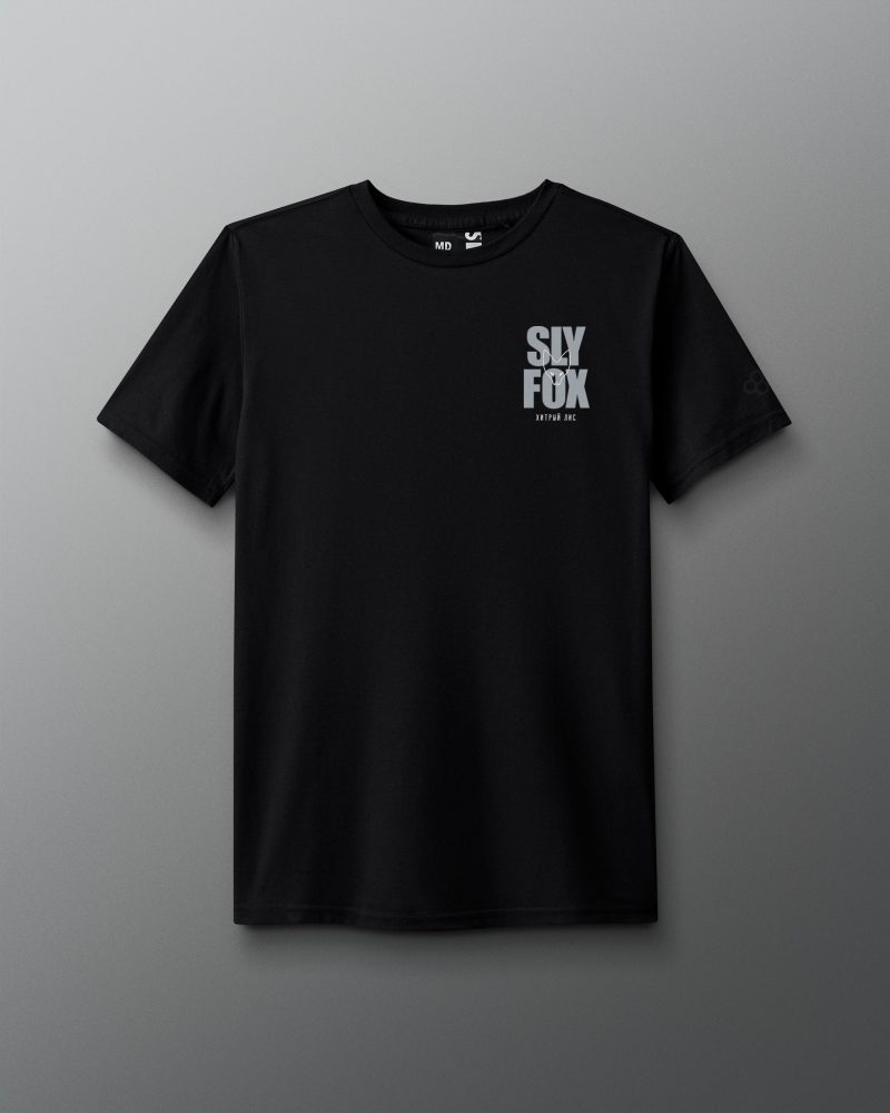 DSFTS1008 Sly Fox Stacked Wordmark T Shirt Black 0001