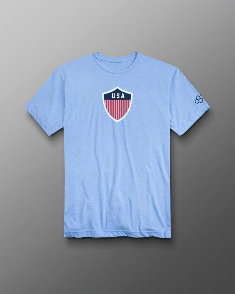 JSOTS1001 Jesse Owens Triumph T Shirt Light Blue 0001