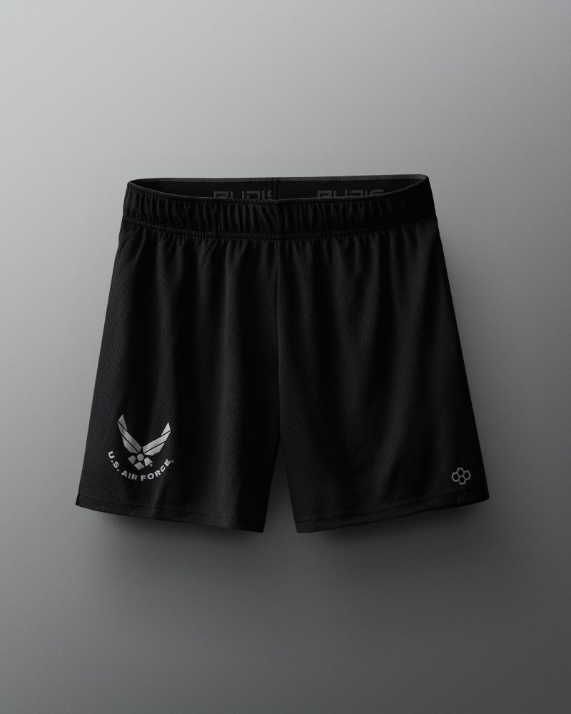 MAFSH1000 US Air Force Symbol 6 Inch Mesh Shorts PUP Black 0001