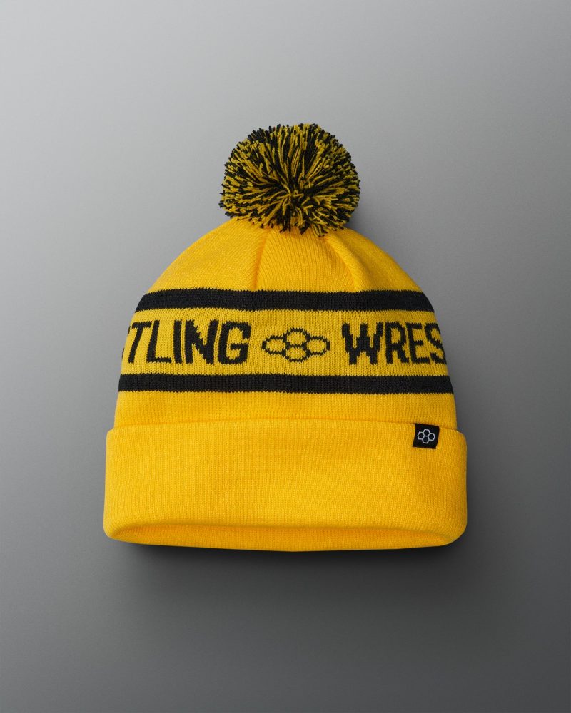 RUDBE1005 YLWBLK RUDIS Two Tone Pom Beanie FLT Yellow Black 0020