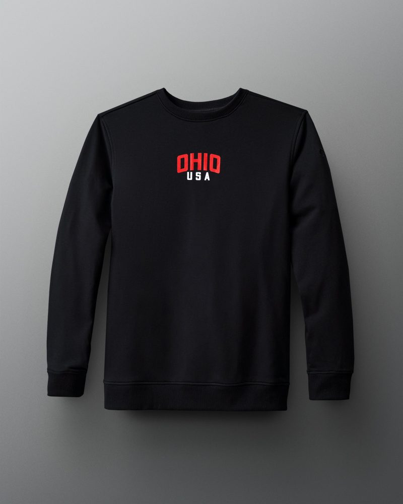 RUDCR1056 TEAM OHIO ARCHED CREWNECK PUP Black 0021