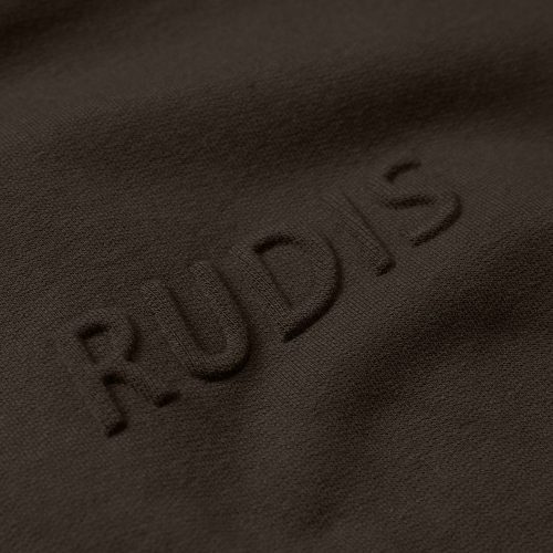 RUDHD1039 Embossed Wordmark Women Sleeveless Crop Hoodie DET COCOA 002