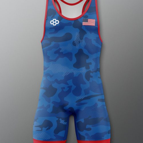 RUDSN1067 Camo Elite 2.0 Singlet Royal 0001