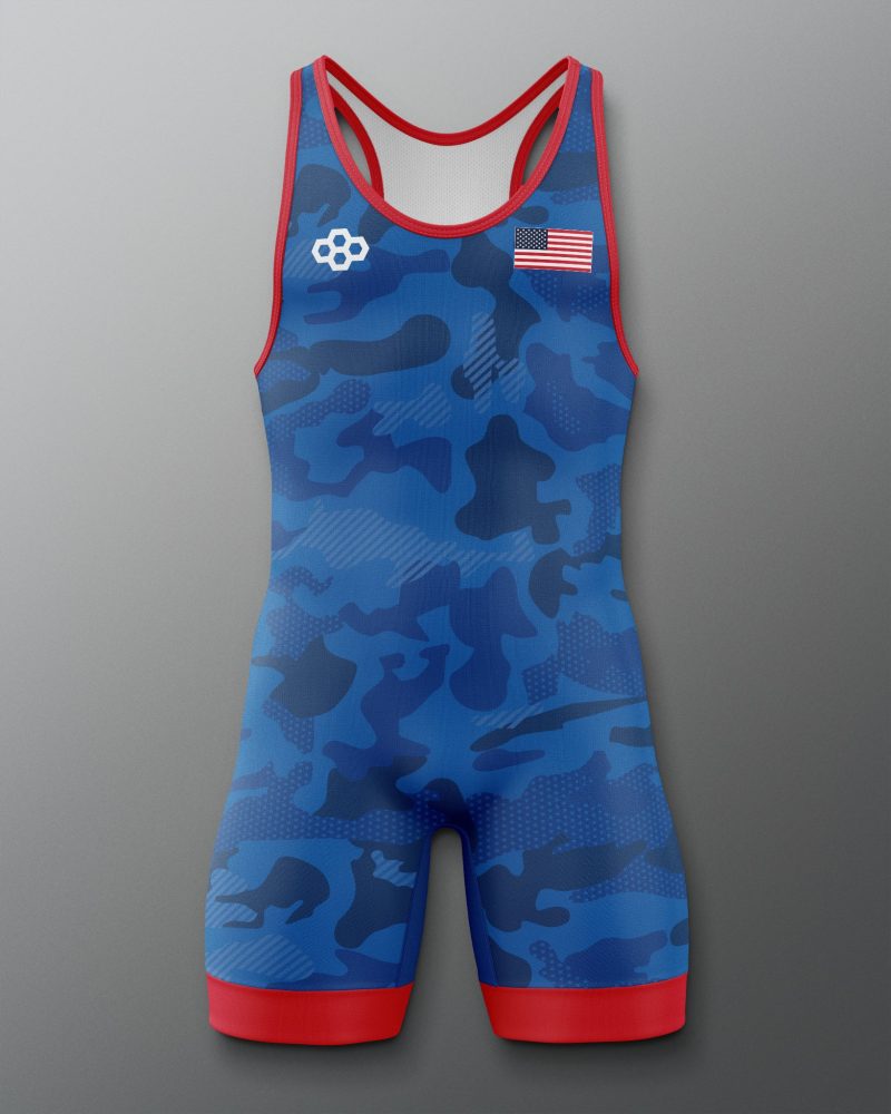 RUDSN1067 Camo Elite 2.0 Singlet Royal 0001