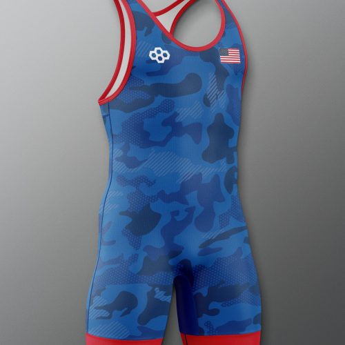 RUDSN1067 Camo Elite 2.0 Singlet Royal 0003