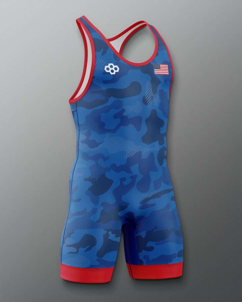 RUDSN1067 Camo Elite 2.0 Singlet Royal 0003