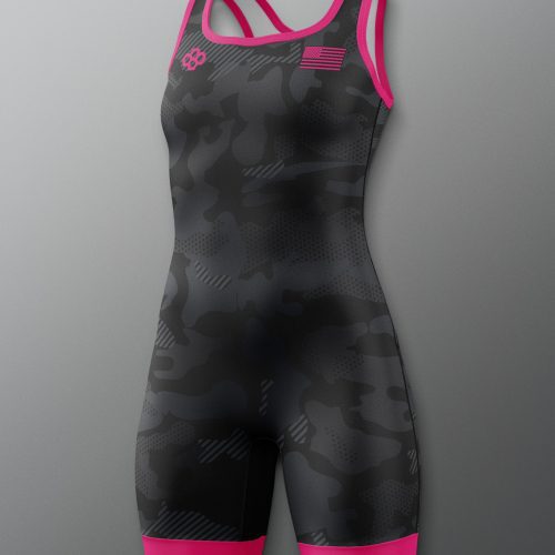 RUDSN1068 Camo Womens Elite 2.0 Singlet Black 0001