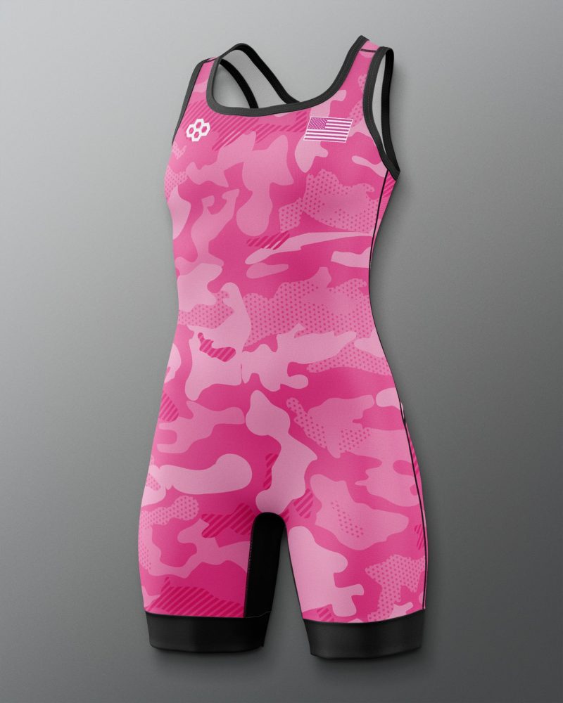 RUDSN1068 Camo Womens Elite 2.0 Singlet Pink 0001