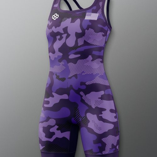 RUDSN1068 Camo Womens Elite 2.0 Singlet Purple 0001