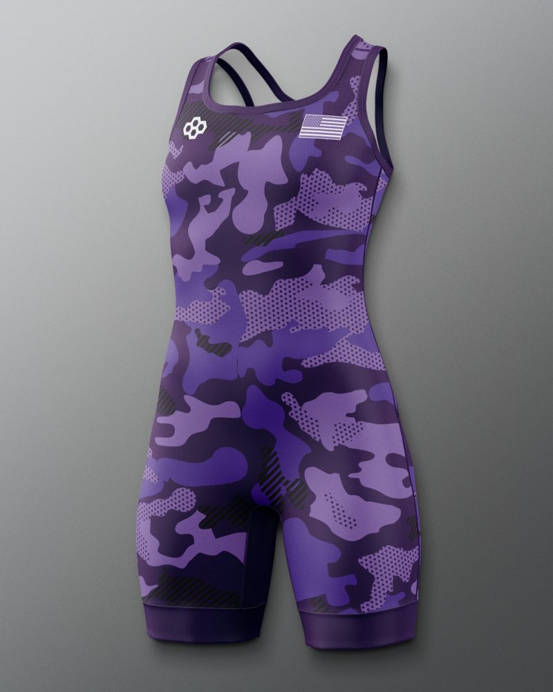 RUDSN1068 Camo Womens Elite 2.0 Singlet Purple 0001