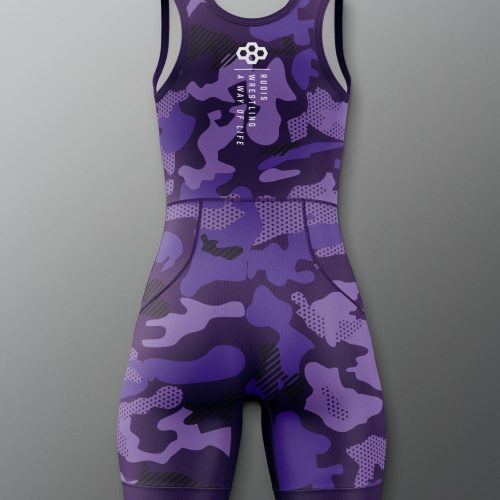 RUDSN1068 Camo Womens Elite 2.0 Singlet Purple 0002