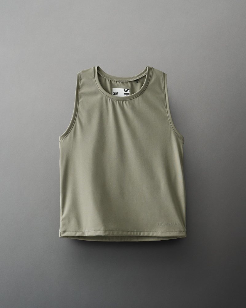 RUDTK1001 W COOL FEEL Crop Tank PUP Olive 002