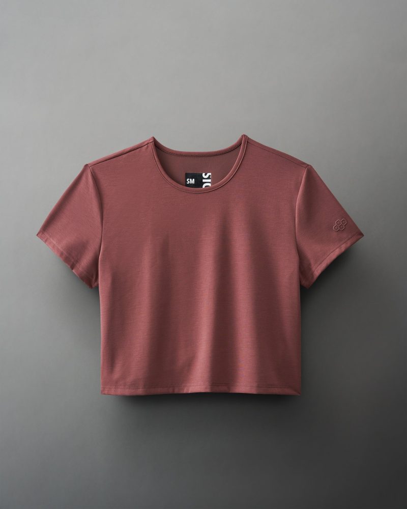 RUDTS1052 Womens Ultimate Crop T shirt FLT Dark Clay 0003