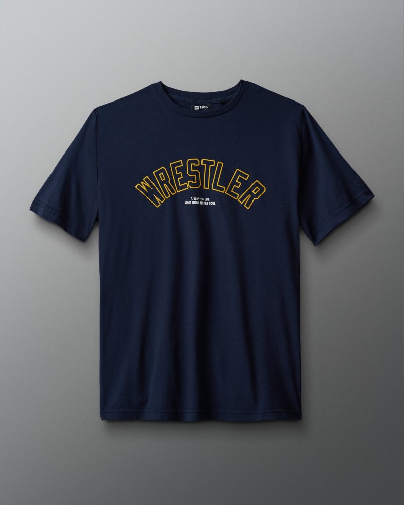 RUDTS1110 RUDIS Wrestler Arched T Shirt PUP Navy Yellow 0021