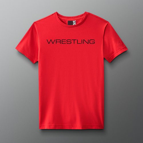 RUDTS1130 Wrestling Wordmark Elite Super Soft T Shirt Red 0001