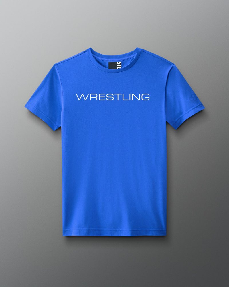 RUDTS1130 Wrestling Wordmark Elite Super Soft T Shirt Royal 0001