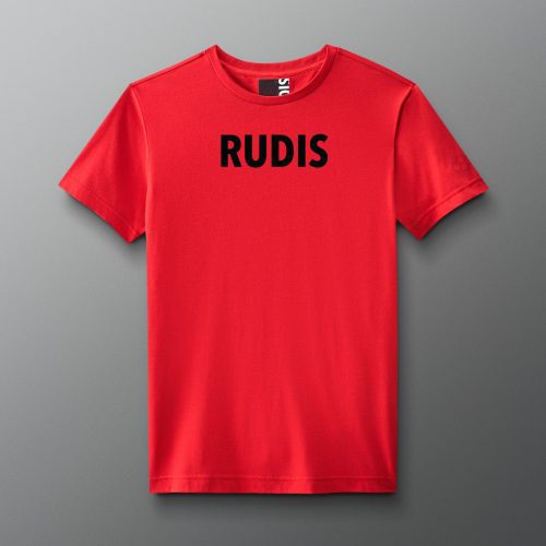 RUDTS1133 RUDIS Wordmark Elite Super Soft T Shirt Red 0001