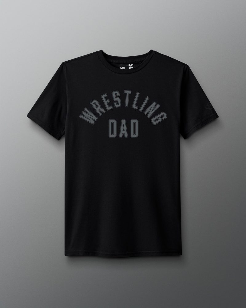 RUDTS1153 Wrestling Dad T Shirt Black 0001