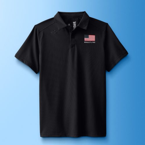 USA Flag Polo USAPL1000 DET Black 0001