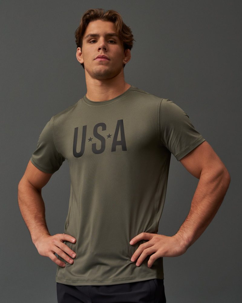 USATS1002 USA Performance T Shirt PUP Dark Olive 002 bb28ebd9 50a4 43af 8867 91de85a981de