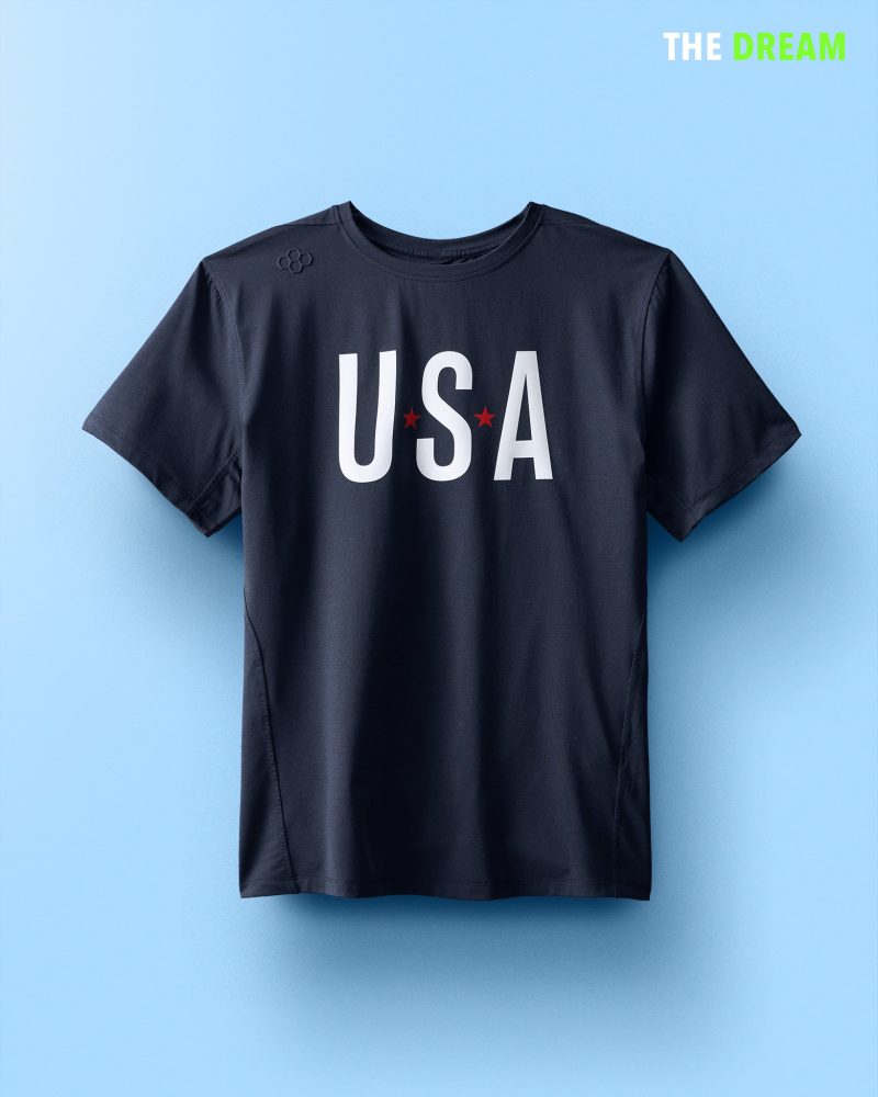 USATS1003 USA Performance Heather T Shirt PUP Heather Navy 00001