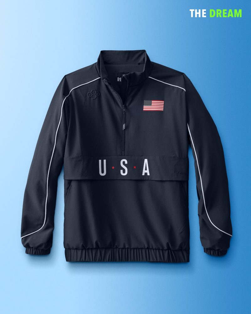 USAWB1000 FLAG Quarter Zip Windbreaker DET Navy 0001