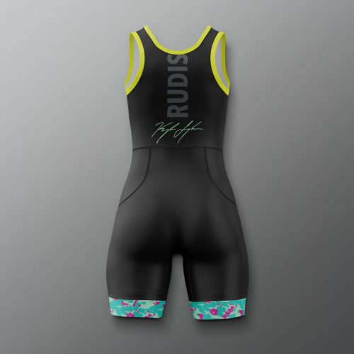 Y ATHSN1003 KS Controlled Chaos Girl s Elite 2.0 Singlet Black 0002