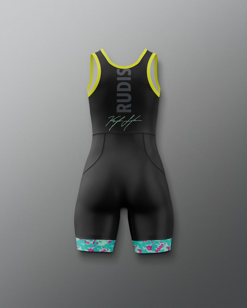 Y ATHSN1003 KS Controlled Chaos Girl s Elite 2.0 Singlet Black 0002