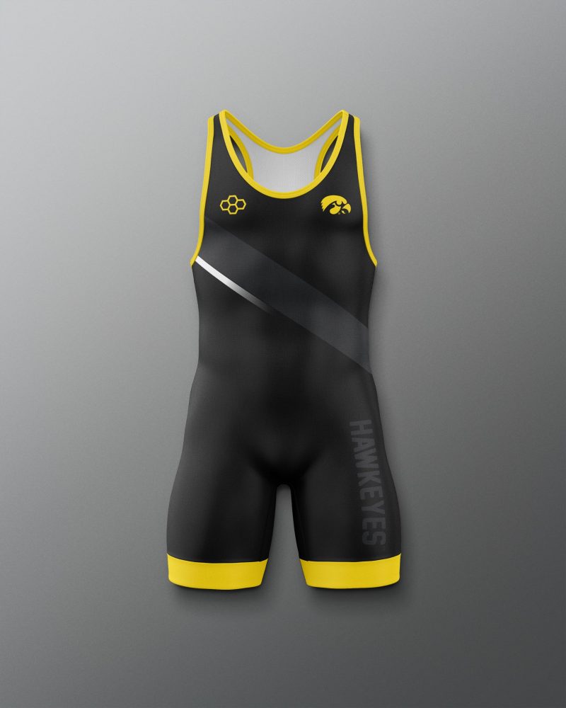 Y CIASN1010 Iowa Hawkeyes Sublimated Youth Elite 2.0 Singlet Black 0001