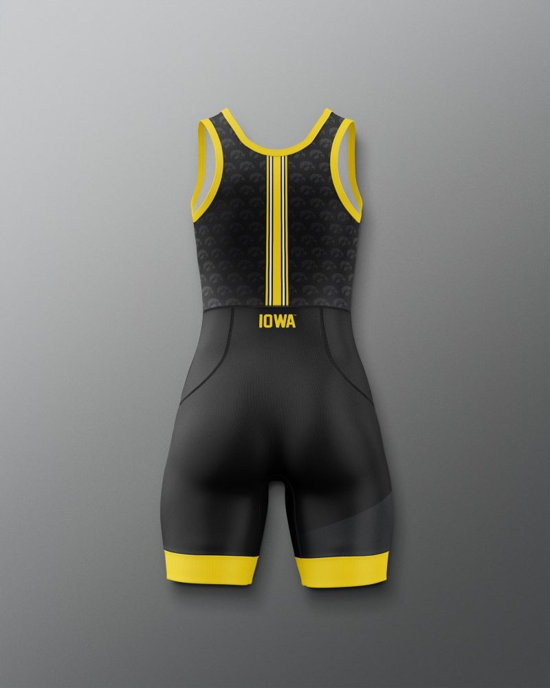 Y CIASN1011 Iowa Hawkeyes Sublimated Girl s Elite 2.0 Singlet Black 0002