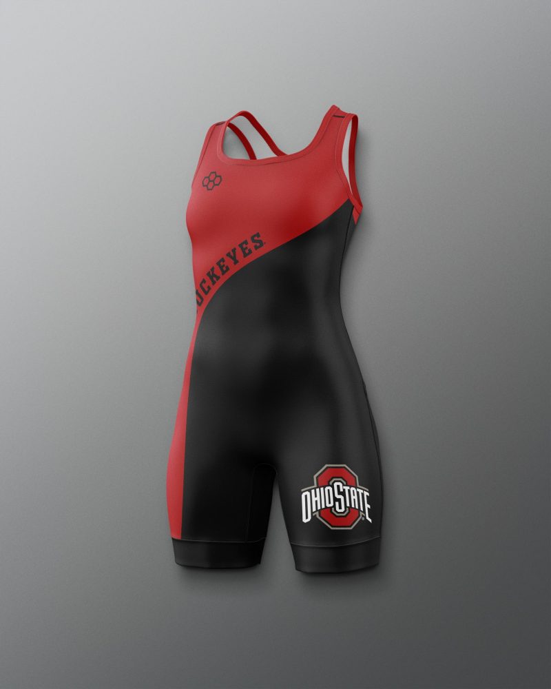 Y COHSN1020 Buckeyes Throwback Girl s Singlet Red Black 0001