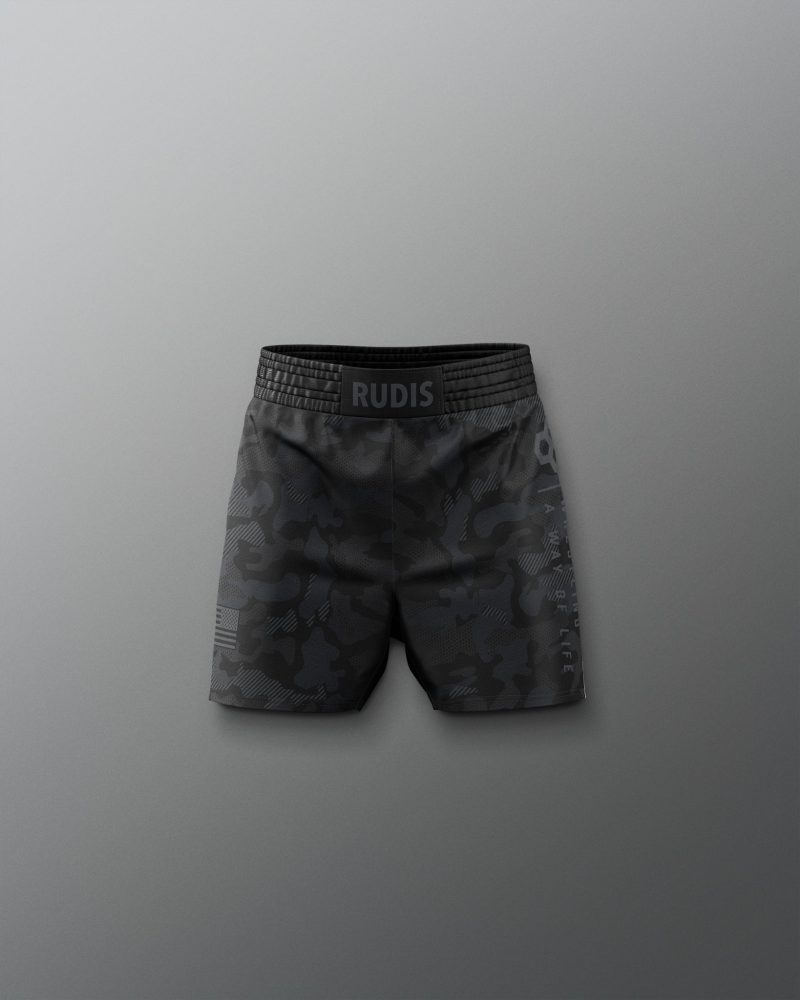 Y RUDSH1015 Camo Youth Elite Shorts Black Camo 0001