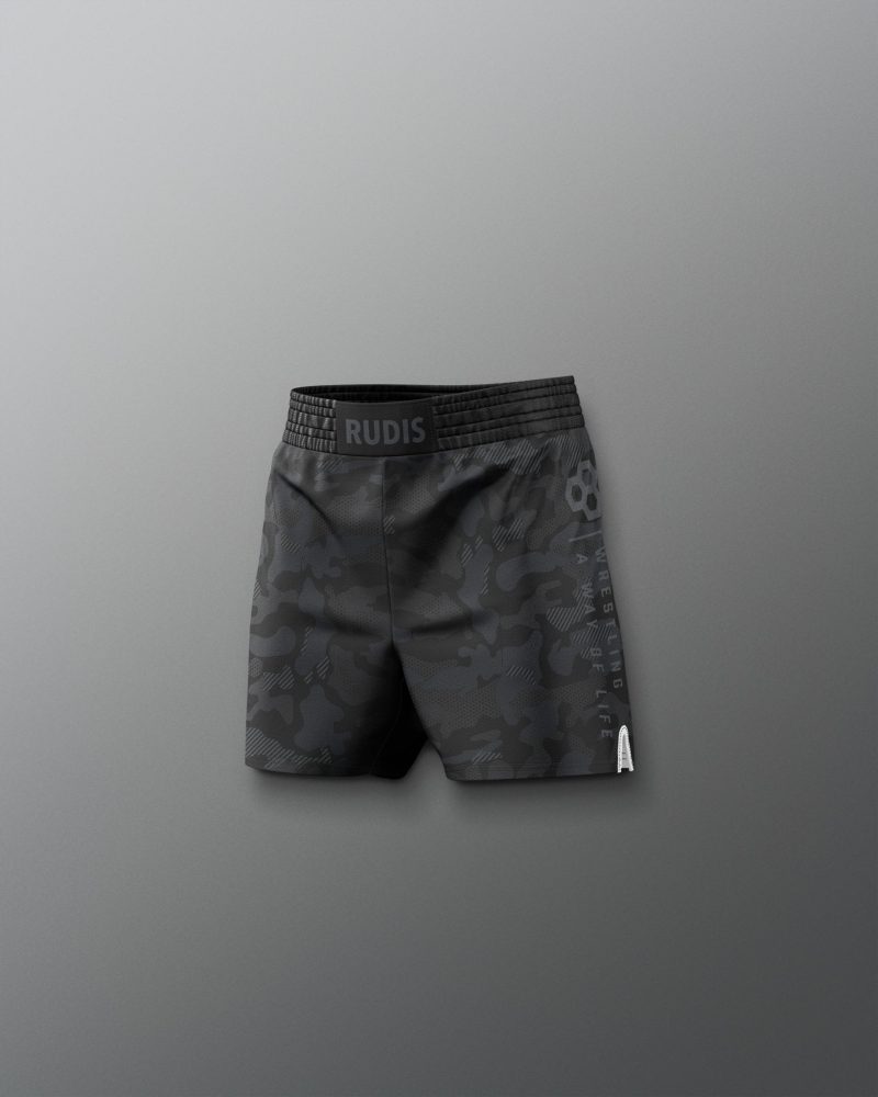 Y RUDSH1015 Camo Youth Elite Shorts Black Camo 0005