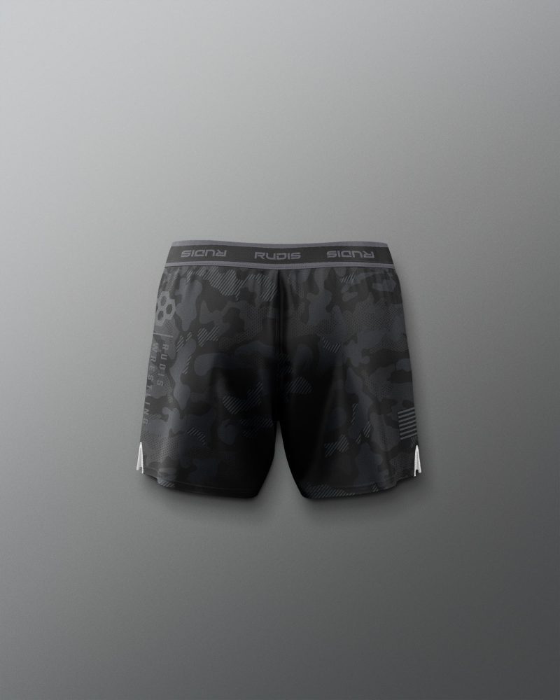 Y RUDSH1016 Camo Girls Elite Shorts Black Camo 0002