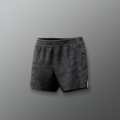 Y RUDSH1016 Camo Girls Elite Shorts Black Camo 0004