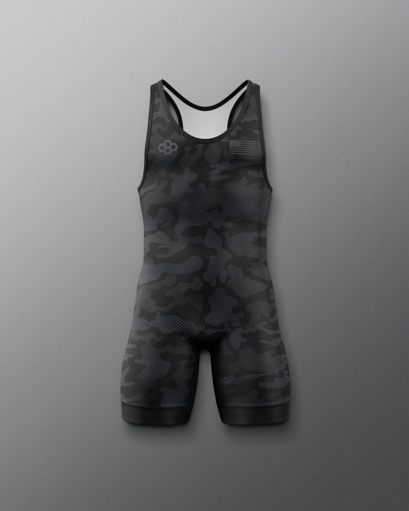 Y RUDSN1067 Camo Youth Elite 2.0 Singlet Black 0001