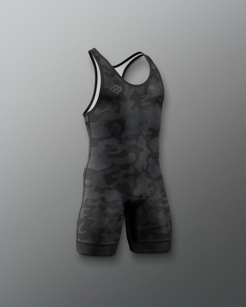 Y RUDSN1067 Camo Youth Elite 2.0 Singlet Black 0003