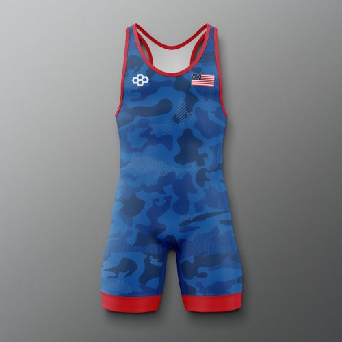 Y RUDSN1067 Camo Youth Elite 2.0 Singlet Royal 0001