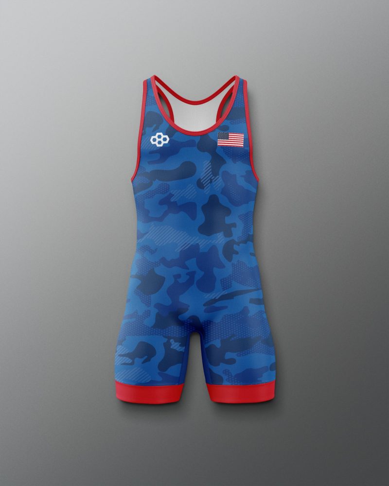 Y RUDSN1067 Camo Youth Elite 2.0 Singlet Royal 0001