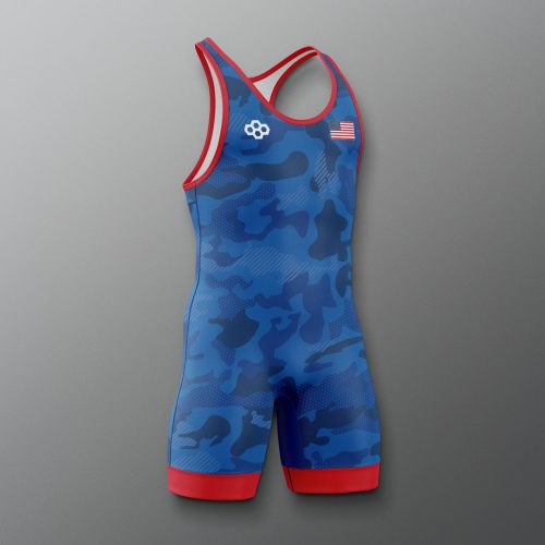 Y RUDSN1067 Camo Youth Elite 2.0 Singlet Royal 0003